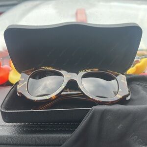 Balenciaga Brown Patterned Sunglasses